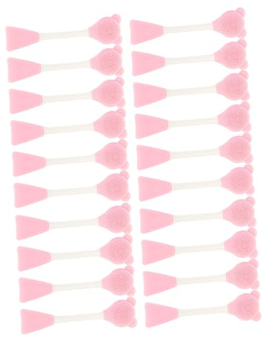 FOMIYES 20 Brochas Para Mascarillas Faciales Aplicadoras De Mascarillas Limpiadoras Faciales De Silicona De Doble Cabezal Color Rosa
