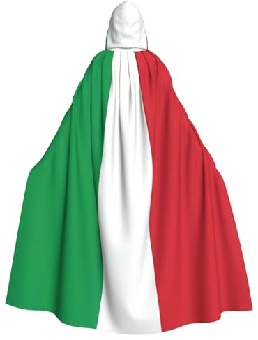 BROLEO Italy Flag Printing Halloween Adult Hooded Cape Men'S And Women'S Clothing Mantle Role-Playing