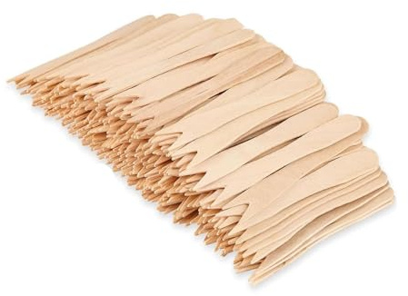 Tenedores de Madera para Patatas Fritas,200 Piezas Tenedores de Madera,Tenedores de Postre,Tenedores Para Papas Fritas,Tenedores Frutas para Patatas Fritas,para Cumpleaños,Fiestas,Camping y Picnics