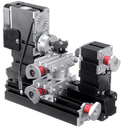 Mini-Drehmaschine For Metall, Drechselbank, 60 W, 12.000 U/min, Motorisierter Stichsägenschleifer, 180-Grad-Z-Achsen-Schieberegler For Edelmetalle Klein und tragbar
