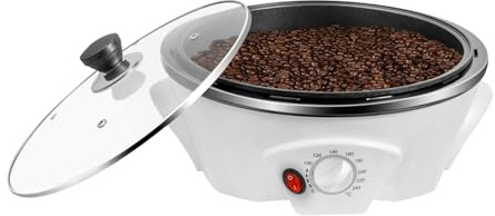 Elektrische Kaffeeröster Röstmaschine, 1200W Kaffeeröst Maschine, Einstellbare Kaffeeröstmaschine mit 500g Kapazität für Erdnüssen, Melonenkernen, Sojabohnen, Rohen Kaffeebohnen