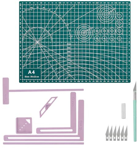Evewind 13 Pcs Book Binding Kits, Book Binding Tool Kit with A5 Cutting Mat | Craft Knife and Spare Blades for DIY Journal Notebook Making, Purple