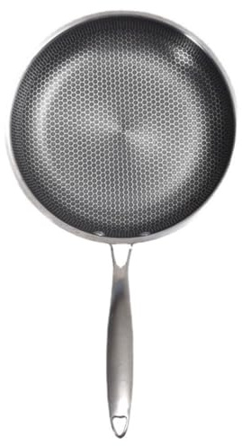 SOESFOUFU Padella Antiaderente in Acciaio Inox con Fondo Nido d Ape Resistente al Calore per Uova e Bistecche Distribuzione Uniforme del Calore per Cucina Versatile