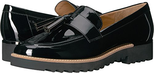 Franco Sarto Femme Carolynn Lug Sole Loafer Semelle de Mocassin, Noir laqué, 41 EU