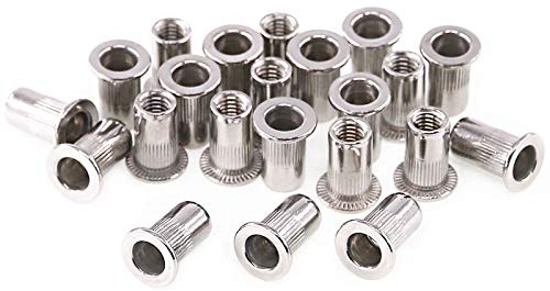 Keadic Plusieurs en acier inoxydable 304 Rivet Écrou Tête plate fileté Insert Nutsert Assortiment kit – M3 M4 M5 M6 M8 M10 (métrique)
