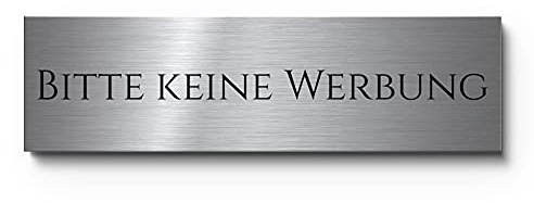 Briefkasten Schilder Keine Werbung und kostenlose Zeitung | Professionelle Gravur auf Edelstahl | Robust - wetterfest - rostfrei - langlebig - UV-beständig
