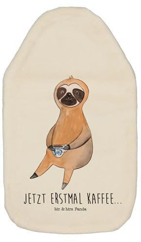 Mr. & Mrs. Panda Wärmflasche Faultier Kaffee - Geschenk, Kaffeeliebe, Wärmekissen, Kaffeegetränk, Kleine Wärmflasche, Faultier Geschenk,