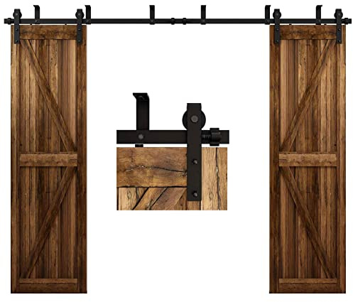 7FT/2,1M Deckenmontage Schiebetüre Beschläge, Ceiling mount brackets barn door hardware laufschiene fuer Doppeltür