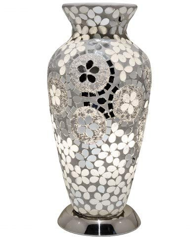Mosaic Glass Vase Lamp - Mirrored Art Deco