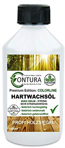 250ml. Contura Hartwachsöl High Solid Colorline FARBIG Hartwachs Öl Fußbodenöl Parkettöl Möbelöl Holzöl Hartöl (09 Light White weiß hell)
