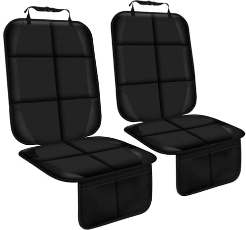 Gowhalle Car Seat Protector, 600D oxford Car Seat Cover(Black-Ⅰ-2pcs) | Non-Slip Rubber Padded Backing Seat Protector for Child Seats, Waterproof, Thickest Padding, No Imprint
