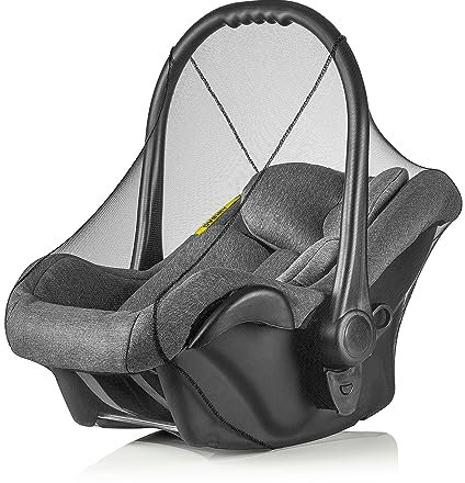 reer Insektennetz für Babyschalen JETZT AUCH FÜR LIEGEFUNKTION, Moskitonetz passend für alle Modelle wie Maxi Cosi, schwarz, Extra groß, 87011
