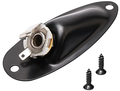 Unxuey 6.35mm Boat Shape Guitar Pickup Output Input Jack Plug Socket Black for Fender Stratocaster Squier style guitars Black
