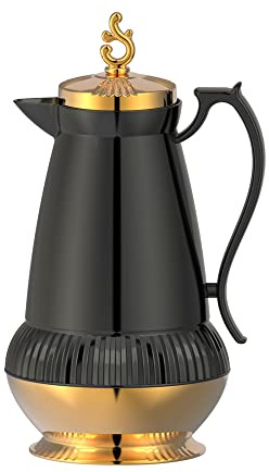 EMEBAY Jarra térmica térmica térmica de 1 L jarra de café y té estilo árabe, cafetera termo olla de agua caliente de doble pared al vacío, hervidor térmico