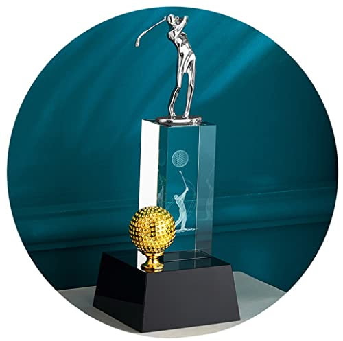 Pokale, Medaillen Auszeichnungen Trophäe Für Golfwettbewerbe Trophäe Für Ein Hole-in-One-Turnier Sport-Golf-Event-Souvenir-Trophäe Golf Longest Drive Trophäe Pokale (Color : Clear, S : 9.5 * 26cm)