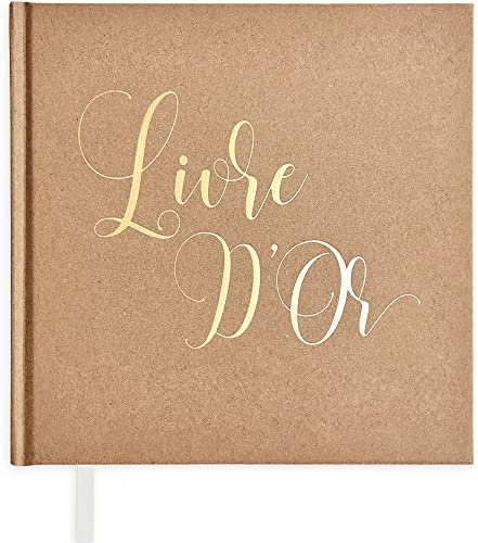 Plantvibes French Version Libro degli Ospiti per Feste di Matrimonio, Battesimo o Compleanno, 72 Pagine, Copertina Rigida, Carta di Alta qualità, Vintage Guestbook Ideale Come Libro dei visitatori