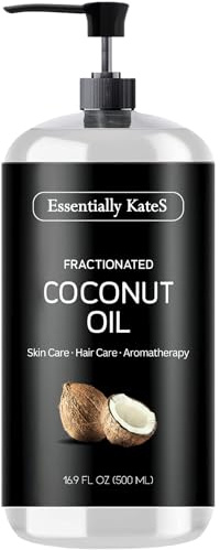 Essentially KateS Fractionated Coconut Oil - Body & Hair Carrier Oil, 16.9 Fl Oz (500ML), No Scent
