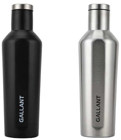 Gallant Water Bottle - 500ml Stainless Steel BPA-Free Insulated, 12hrs Hot & 24hrs Cold - Leakproof & Reusable Thermal Bottle for Work, Gym, Running and Sports Silver