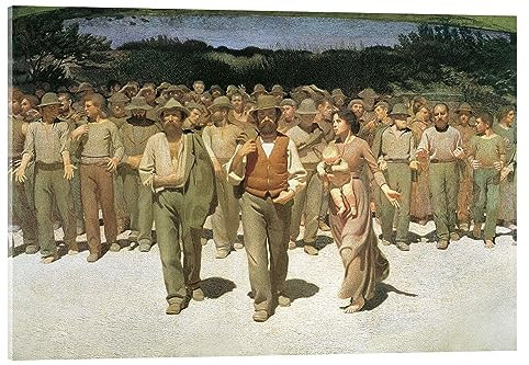 Posterlounge Der vierte Stand Acrylglasbild von Giuseppe Pellizza da Volpedo 90 x 60 cm Wandbilder Wanddeko