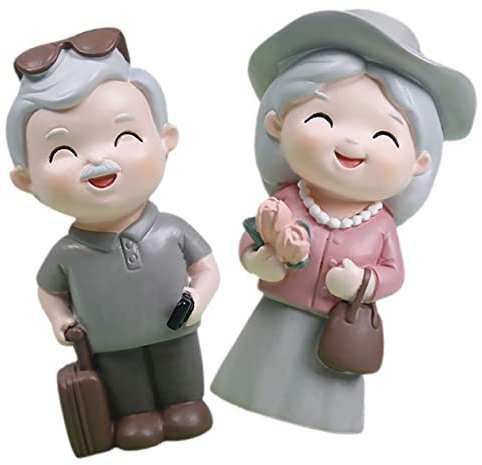 Garneck Harz Handwerk Reise Oma Opa Paare Statue Ältere Statue Set Weihnachten Oma Opa