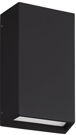EGLO LED Wandlampe außen Spongano, Außenbeleuchtung Hauswand | Außenleuchte Wandspot, Außenwandleuchte aus Aluminium in Anthrazit und klarem Glas, Wand Außenlampe, warmweiß, IP65