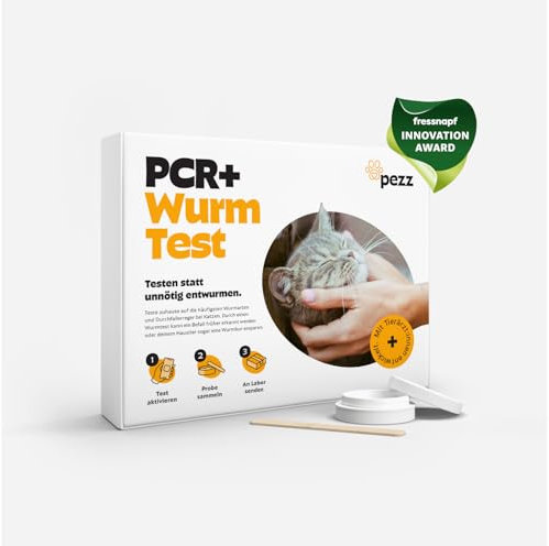 PEZZ ParaScreen PCR+ Wurmtest für Katzen zum Testen auf 11 häufige Wurmarten und Parasiten inkl. Giardien | Labor-Befund inkl. CT-Wert | mit gratis Labor-Versand (PCR+, 1 Stück)