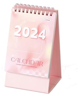 Ideale Kalender Läuft von Oktober 2023 bis Dezember 2024. Schöner Tischkalender aus glattem Papier for Zuhause, Hotels, Büros Attraktiver Kalender (Color : Pink, Size : S)