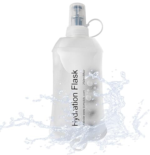 J.CARP Bouteille d'eau souple de 250 ml en TPU pliable pour course à pied, sac d'hydratation, cyclisme, randonnée, escalade, extérieur, moto, blanc