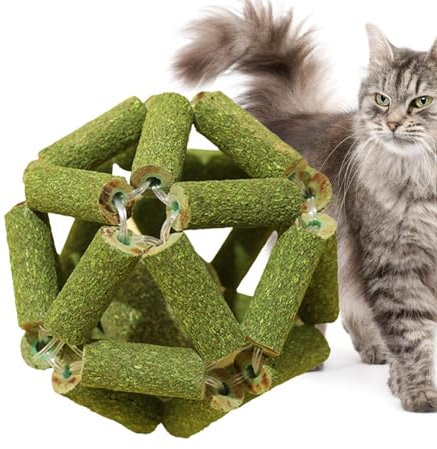Jouets à herbe à chat | Balles pour chat avec herbe à chat, balles avec herbe à chat, jouet à mâcher résistant aux morsures, balles de cage en vigne naturelle pour chats d'intérieur