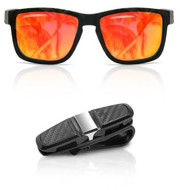 DAJOOEE Blendfreie Nachtfahrbrille für Männer und Frauen, Nachtsichtbrille mit Auto-Sonnenbrillenhalter zum Fahren bei Nacht, gelb