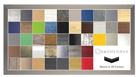 RahmenMax Skane Bilderrahmen Posterrahmen Puzzlerahmen 20x60 cm Graphit Dunkelgrau Anthrazit 60x20 cm mit weisser Rückwand und klarem Acrylglas