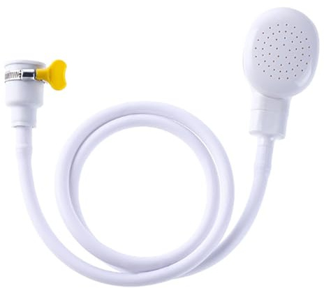IUSOT Shower Attachment for Bath Taps, Bath Single Tap Shower Attachment Push on 1.3 M Rubber Hose for Taps, Pet Dog Shower Hair Shower Head for Bathroom Washing Dresser Kitchen Sink Mixer Tap