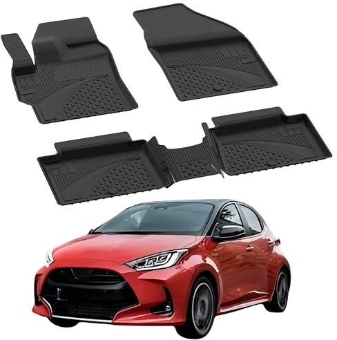 Sahler Fußmatten Automatten kompatibel mit Toyota Yaris 2020-2026 | 4.5D Premium TPE Gummi Antirutsch Gummimatten Wasserdicht Car Auto Matte Schwarz