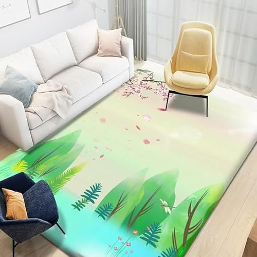 Kunsen 300X400CM Kinder Teppiche Wohnzimmerdekoration, moderner Kurzflor-Innenraum, Flur, Schlafzimmer Möbelgleiter Teppich Mehrfarbig Haus Dekoration Teppich Regenbogen Kinderzimmer