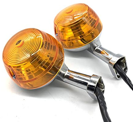 LIUCHUCHU Blinker Motorrad Motorrad vordere Anzeige Vintage Runde Blinker Lichter Lichter Lichter Stahl Drehen Lichter Hecklichter rundes Zinkmetall Motorrad Blinker(Rear-Long)