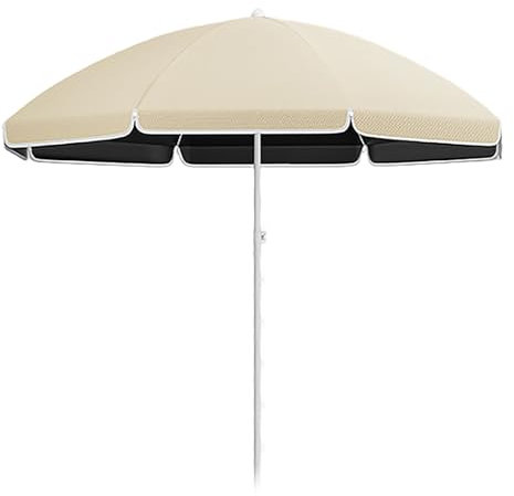 Petit parasol de plage rond de 2,4 m avec hauteur réglable - Parasol de jardin portable de 2,1 m - Protection UV - Parasol pour piscine et voyage