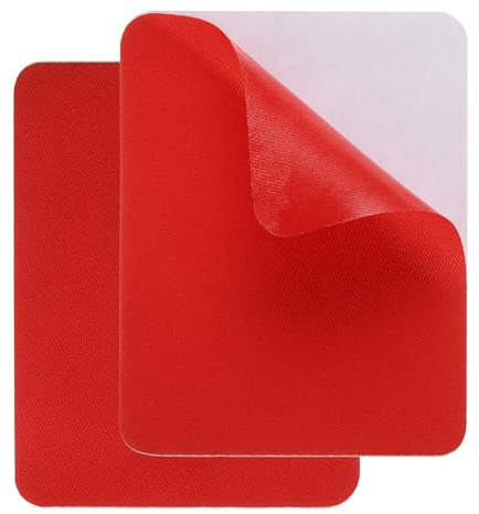 QUARKZMAN 2 Stück Reparaturflicken 9,5 x 12,5cm Reparatur Patches Flicken Selbstklebend Stoff, Wasserfester Reparatur für Daunenjacke, Zelt, Schlafsack, Autositz (Rot)
