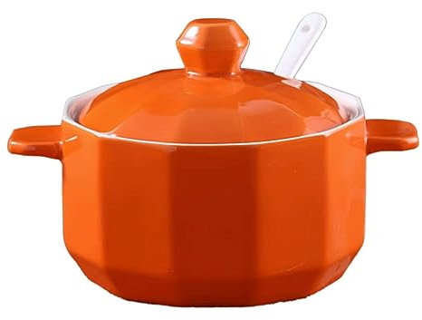 Azucarero, bote de condimento, azucarero de doble asa con tapa y cuchara, tarro de almacenamiento de azúcar de cerámica de color sólido de 18 oz, azucarero de porcelana, para barra de café, color rosa