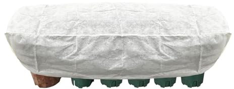 Cubiertas para plantas de invierno – Anticongelante de tela no tejida con cordón y cremallera, cubierta para arbustos, árboles y verduras | Fundas resistentes para plantas de jardín, Tess