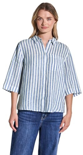 STREET ONE randig skjortblus, Serenity Blue, 44