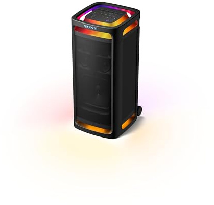 Sony ULT TOWER 9AC - Ultimate Bluetooth Party Speaker, Mains Powered, 2 x ULT POWER SOUND modes, X-Balanced Speaker, 360 Lighting & Sound, Karaoke Inputs - Black