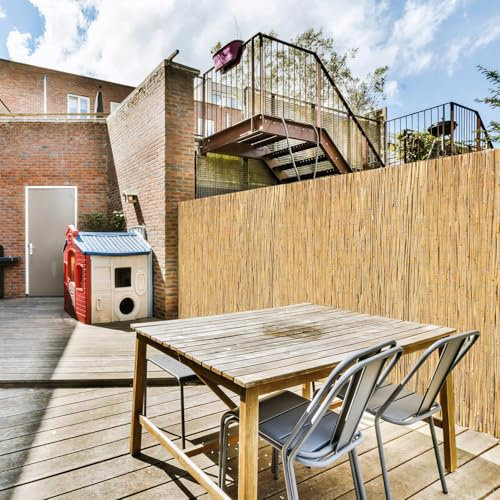 Ansobea 90x600cm Schilfmatten Sichtschutz Zaun, Schilfrohrmatte für Balkon,Terrasse und Garten,Schilfrohrmatte Sichtschutz,Gartensichtschutz,Langlebig Natur,Natur Sichtschutzstreifen