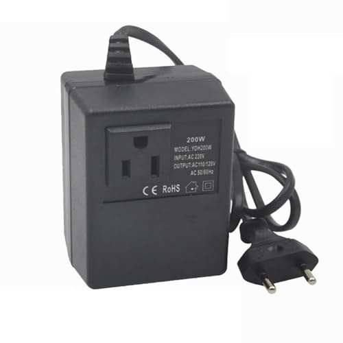 JANZU Transformador de Potencia Regulador de Voltaje Convertidor de Voltaje de 220 V A 110 V Transformador Reductor Inversor 200 W Enchufe UE