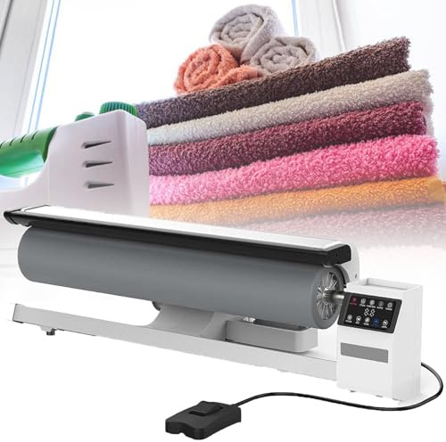 YANGYMM Ferro da Stiro a Rullo Rotante, Macchina da Stiro a Rullo Professionale da 2950 W con Pedale, 90 Cm, per Biancheria da Hotel, per Biancheria da Letto e Lenzuola per Hotel
