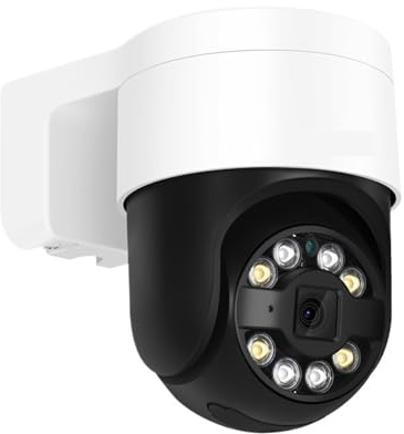 KVBRUI Telecamera IP PTZ 8MP 4K con rilevamento del Volto, Audio Poe, Telecamera di Sicurezza Stradale AI con Visione Notturna a Colori H.265 CCTV for Esterni