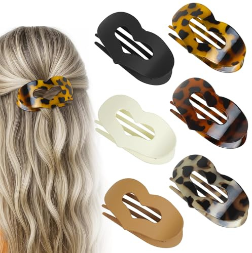 Pinces à Cheveux Plate Femme: 6 Pièces Hair Clips,Tenue Solide,Antidérapant,Barettes Cheveux Femme Convient Aux Cheveux Fins Et Épais