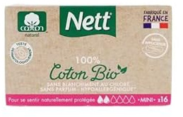 Nett 100% Coton Bio 16 Tampons Mini