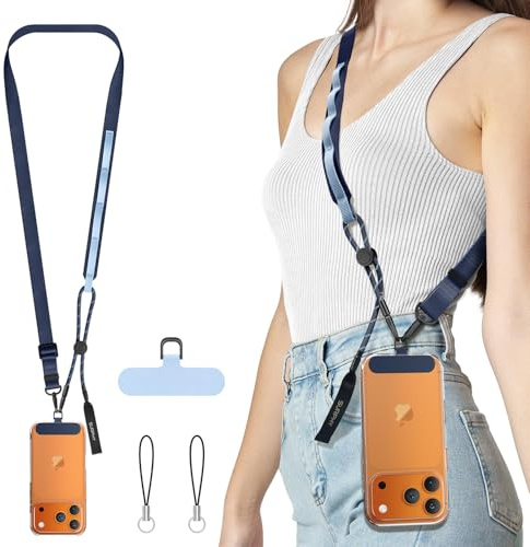 SURPHY Nachleuchtender Handykette Universal zum Umhängen Stabil Handyband | Handy Diebstahlschutz mit Robuste Haken für Holiday Reise Wandern Radfahren Trailrunning Musikfestival