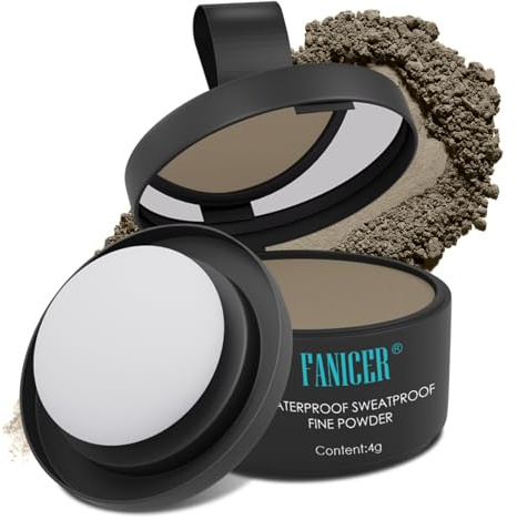 Retocador de Raíces en Polvo, Polvo de Línea capilar, Sombra para el Cabello, para Rellenar el Cabello Debilitado, Densifica Y Agrega Volumen, Para Mujeres y Hombres (marrón claro)