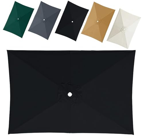 SPXMQSS Parasol Balcon Toile Parasol Housse De Remplacement pour Parasol Toile De Parasol De Terrasse Parasol De Jardin Exterieur Parasol De Plage Housse De Remplacement Black 2x3 m